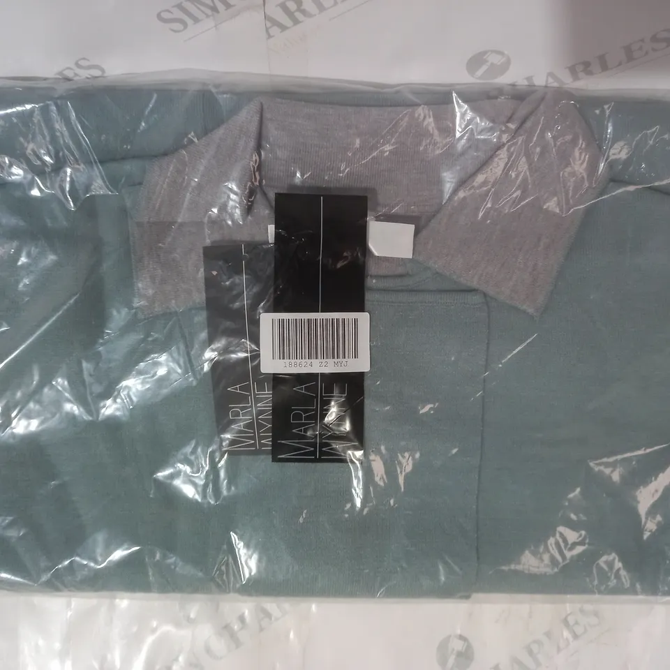 MARLA WYNNE DOUBLE FACE PONCHO WITH POCKETS IN TEAL/GREY - SIZE 2X/3X