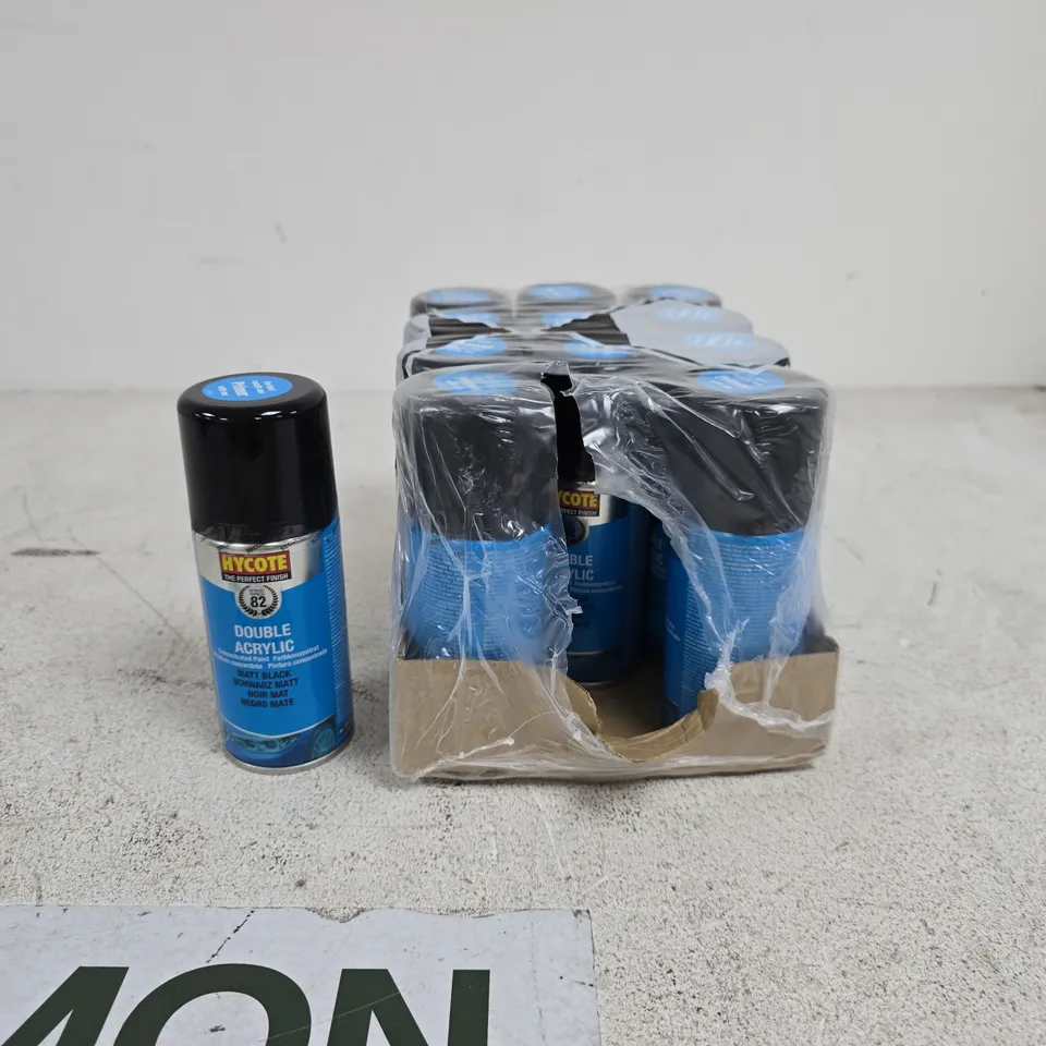 HYCOTE DOUBLE ACRYLIC MATT BLACK 150ML (PACK OF 12)