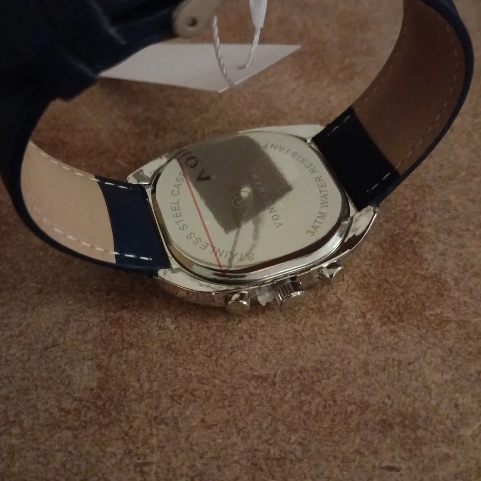 VONLANTHEN AVIATION WATCH FEATURING A BLUE DIAL AND A NAVY LEATHER STRAP