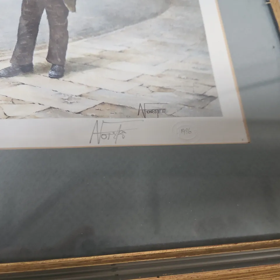 FRAMED PRINT – SEASIDE TOWN STREET SCENE 