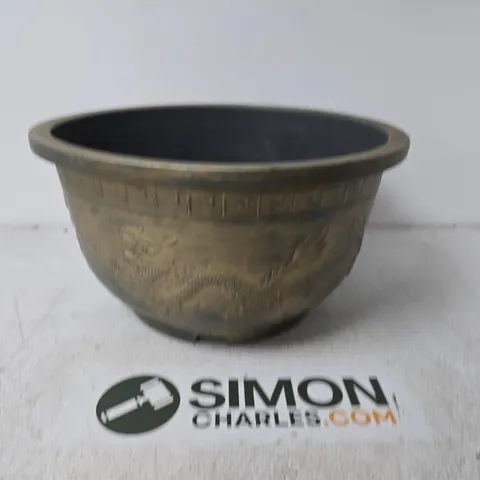 BRONZE BOWL WITH INCISED DRAGON DECORATION