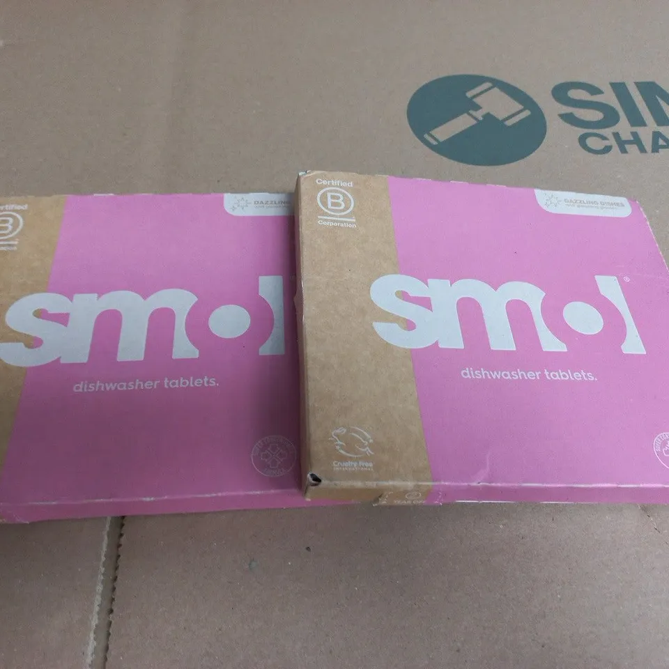 LOT OF 2 BOXES OF SMOL DISHWASHER TABLETS