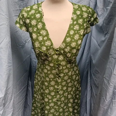 NOBODYS CHILD AVERY MIDI DRESS – GREEN, UK8
