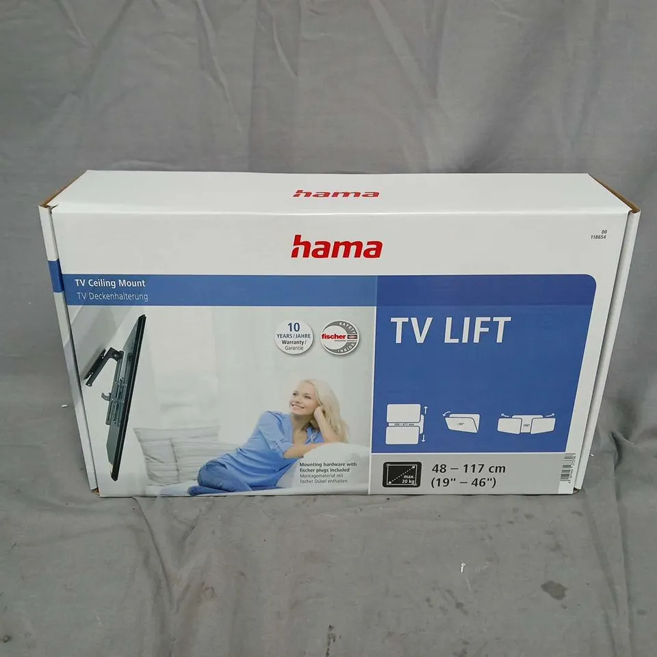 BOXED HAMA TV CEILING MOUNT (TV LIFT) – FOR 19–46 INCH TVS