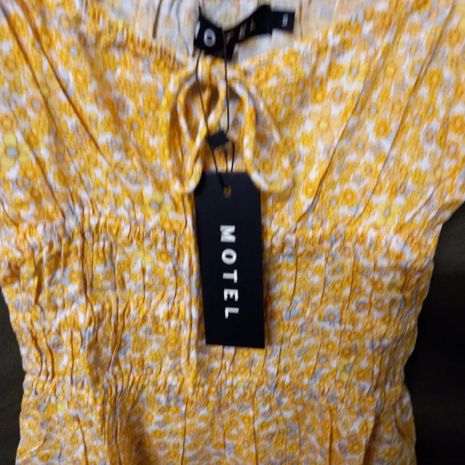 MOTEL ROSMILLY MINI DRESS IN FLOWER GARDEN YELLOW - S