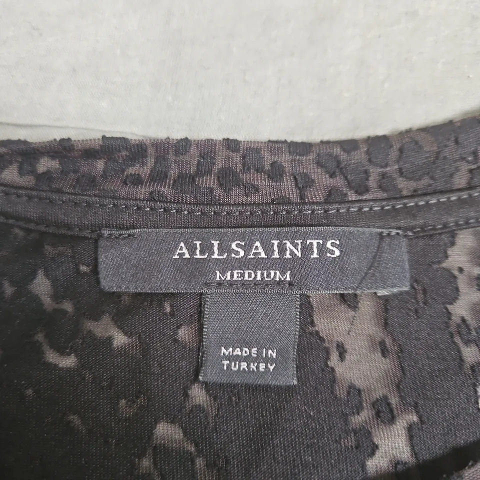 ALLSAINTS ANNA SNAKE TEE – BLACK, UK MEDIUM (M)