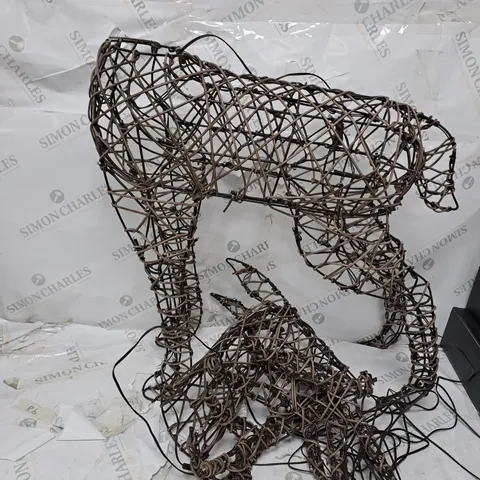 1.1M BROWN DEER WITH TIMER WARM WHITE LIGHTS 