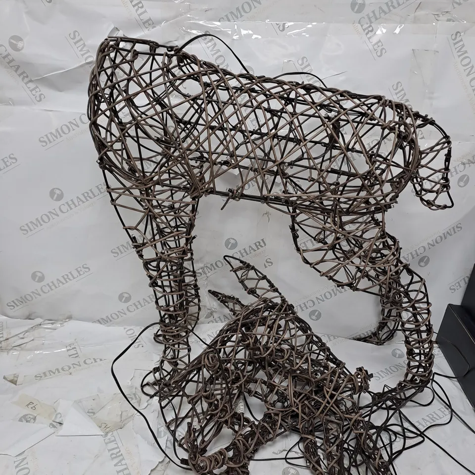 1.1M BROWN DEER WITH TIMER WARM WHITE LIGHTS