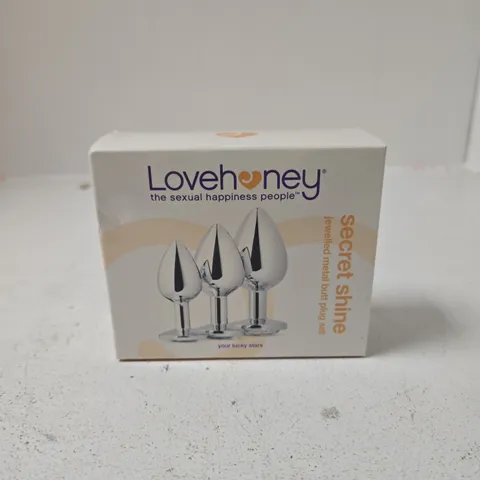 SEALED LOVEHONEY SECRET SHINE JEWELLED METAL BUTT PLUG SET