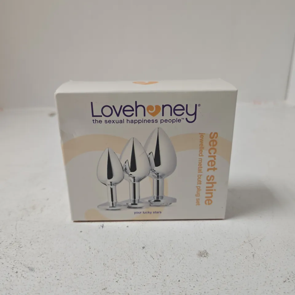 SEALED LOVEHONEY SECRET SHINE JEWELLED METAL BUTT PLUG SET