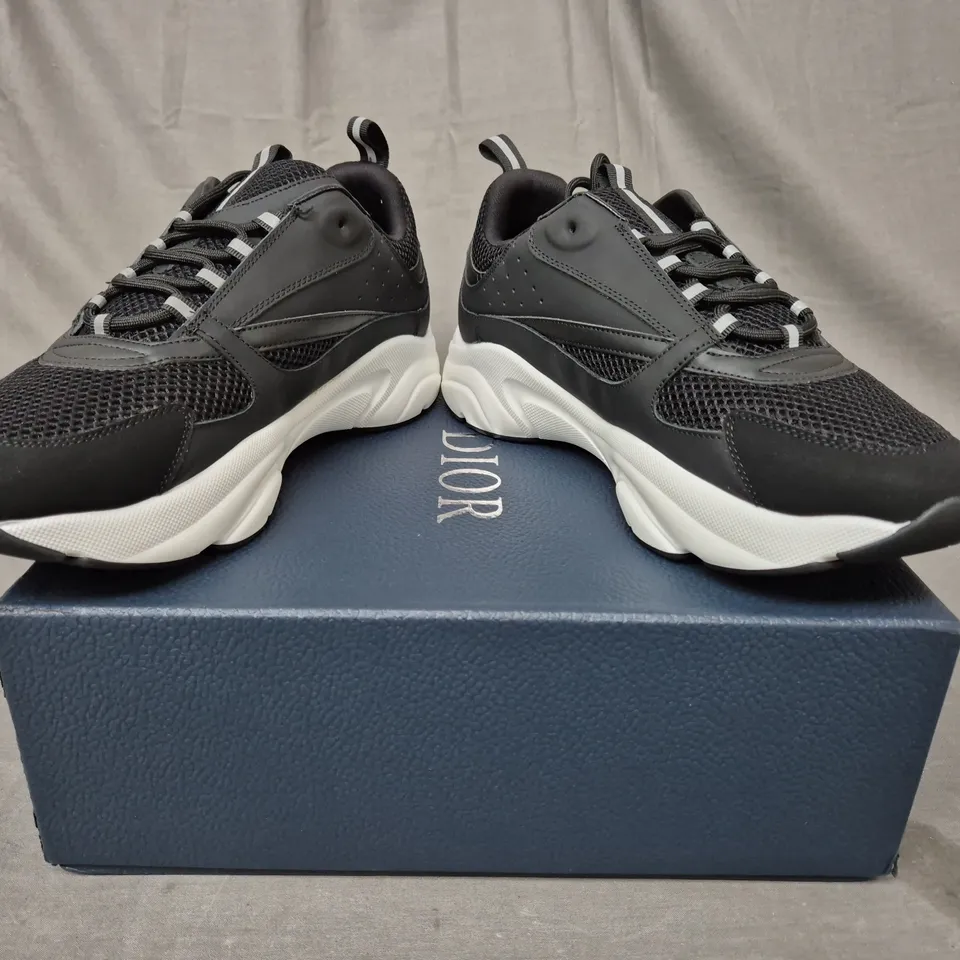 BOXED PAIR OF DIOR B22 SHOES IN BLACK EU SIZE 45