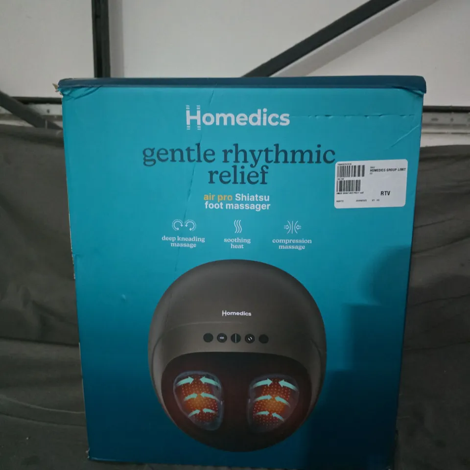 HOMEDICS GENTLE RHYTHMIC RELIEF AIR PRO SHIATSU FOOT MASSAGER - BOXED