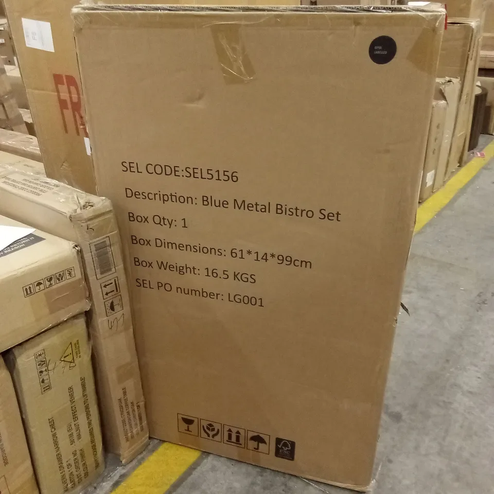 BOXED BLUE METAL BISTRO SET - SEL5156