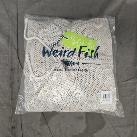 WEIRD FISH CRUISER 1/4 ZIP MACARONI SWEATSHIRT IN ECRU SIZE XL