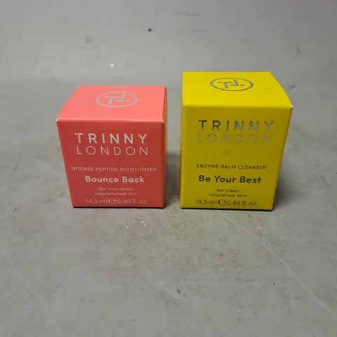 SEALED TRINNY LONDON X2 ASSORTED SKINCARE PRODUCTS TO INCLUDE - BOUNCE BACK MOISTURISER - BE YOUR BEST ENZYME BALM CLEANSER