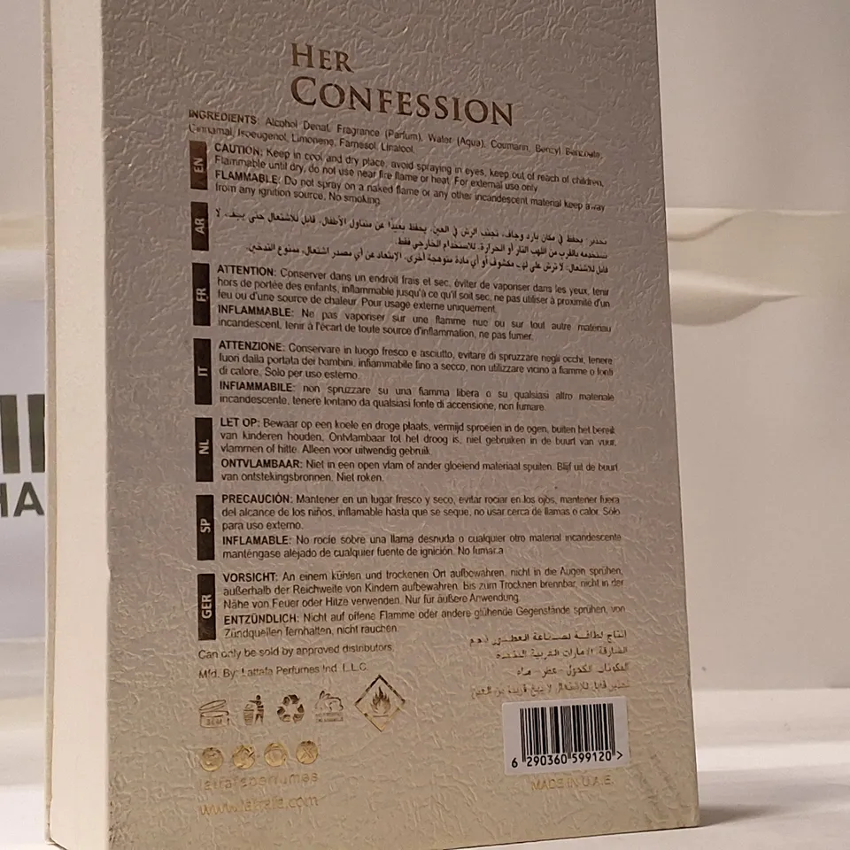 Lattafa Her Confession Eau de Parfum – Boxed