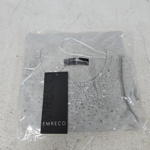 EMRECO WOMEN'S JUMPER - SILVER KNIT - SIZE M
