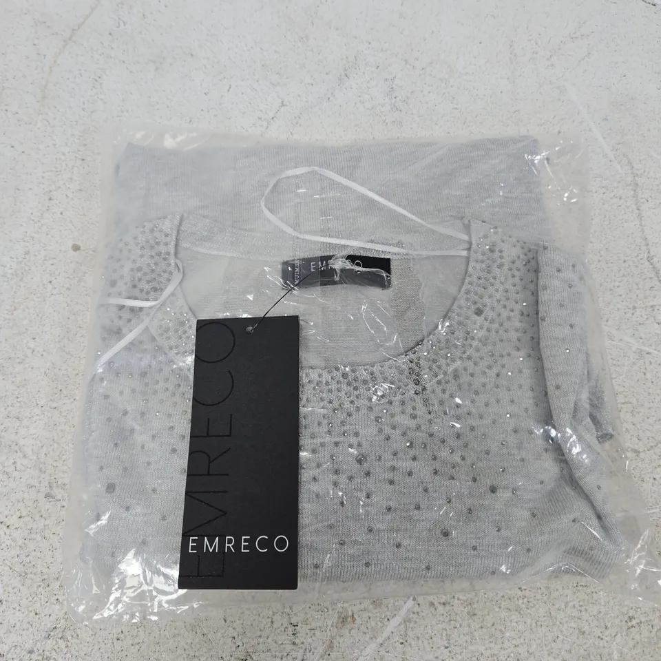 EMRECO WOMEN'S JUMPER - SILVER KNIT - SIZE M