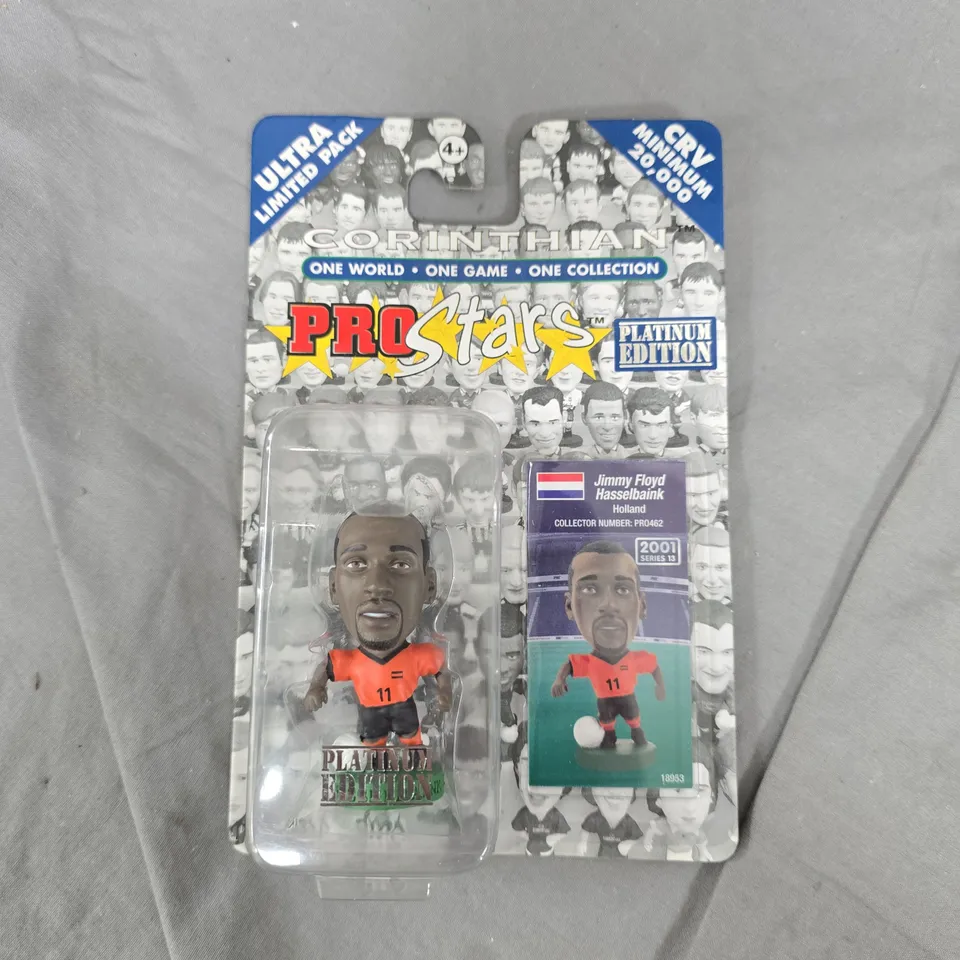 8 SEALED CORINTHIAN PROSTARS COLLECTABLE FIGURINES TO INCLUDE THOMAS RADZINSKI COLLECTORS EDITION, BUBBY CHARLTON LIMITED EDITION, JIMMY FLOYD HASSELBANK PLATINUM EDITION, ETC