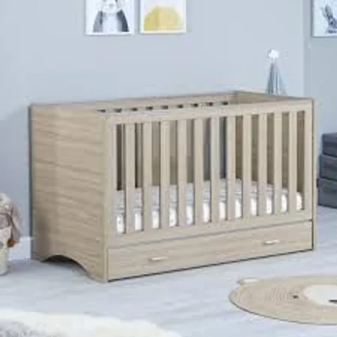 BOXED BABYMORE VENI COT BED - OAK (2 BOXES)