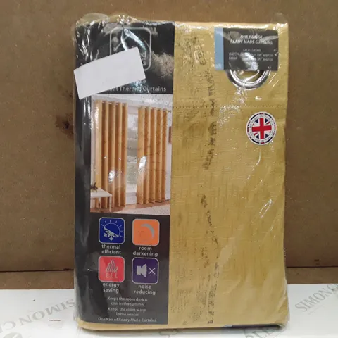 BRAND NEW ENHANCED LIVING BLACK OUT THERMAL CURTAINS - 168CM X 229CM (ORCHE)