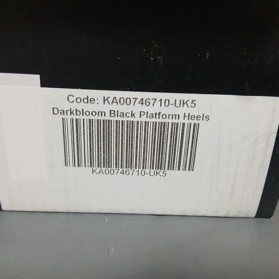 KOI DARKBLOOM BLACK PLATFORM HEELS UK5