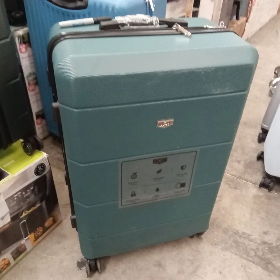 LARGE SUITCASE GREEN & BLACK