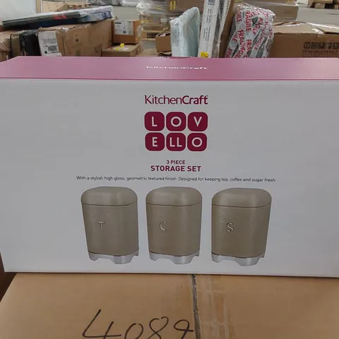 BOXED LEVELLO 3 PIECE COFFEE, TEA & SUGAR STORAGE SET