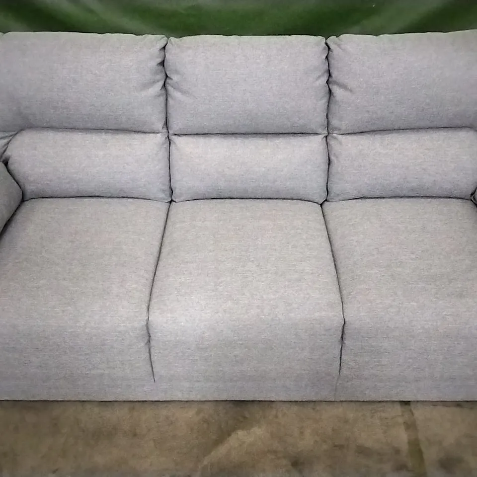 DESIGNER LIGHT GREY FABRIC 3 SEATER SOFA