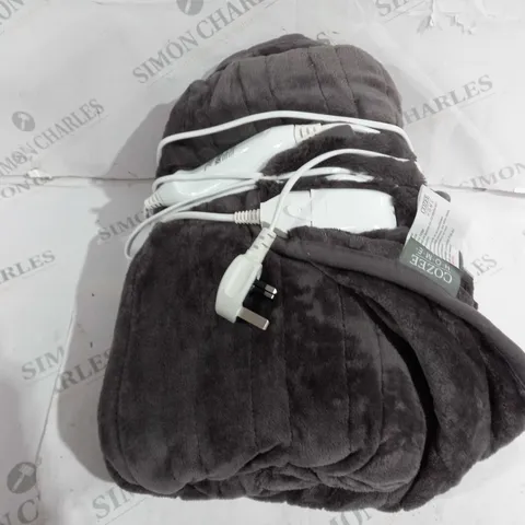 COZEE HOME HEATED BLANKET IN CHARCOAL