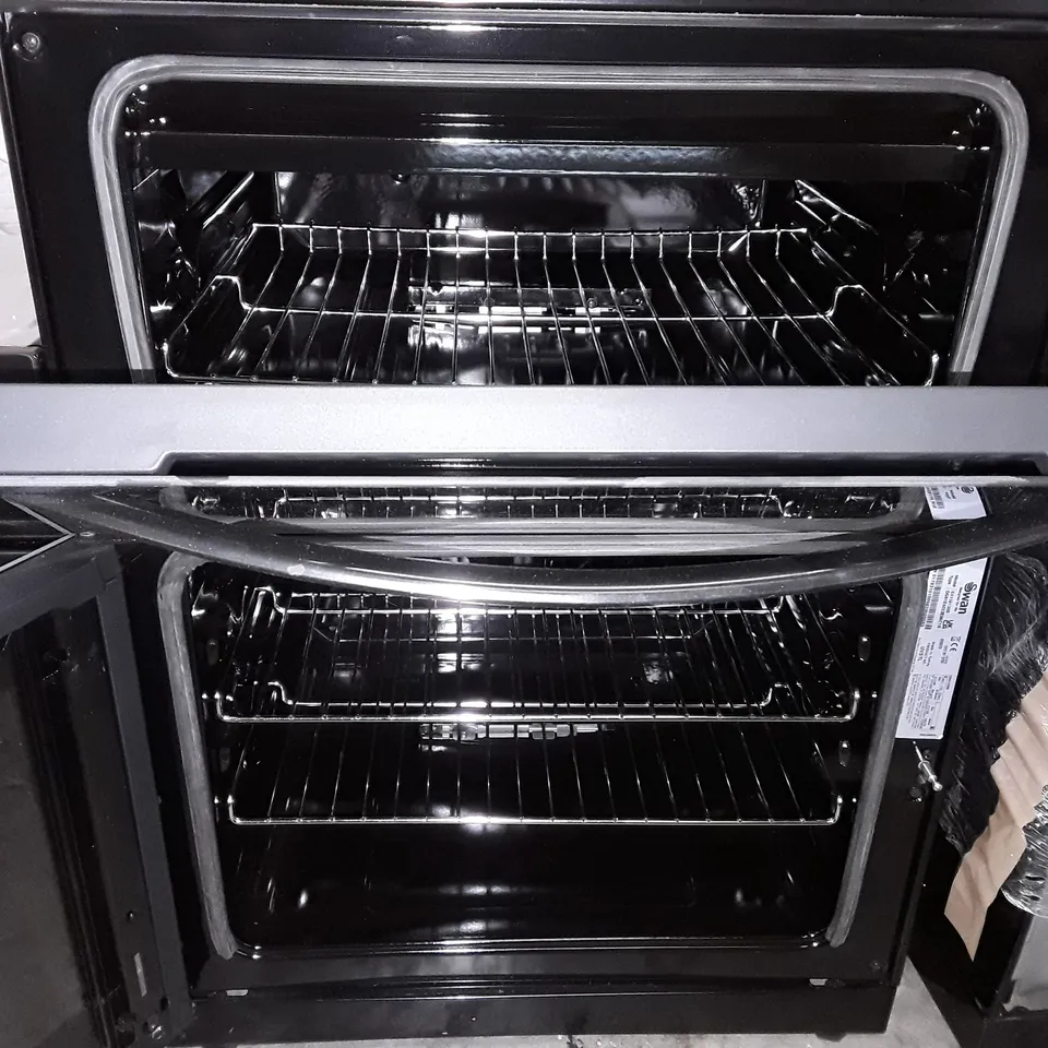 SWAN FREESTANDING GAS DOUBLE OVEN WITH HOBS IN BLACK - SX158130B