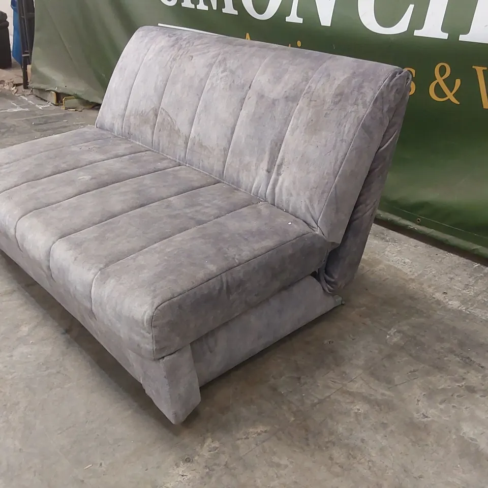 QUALITY DESIGNER GREY VELVET SOFA BED