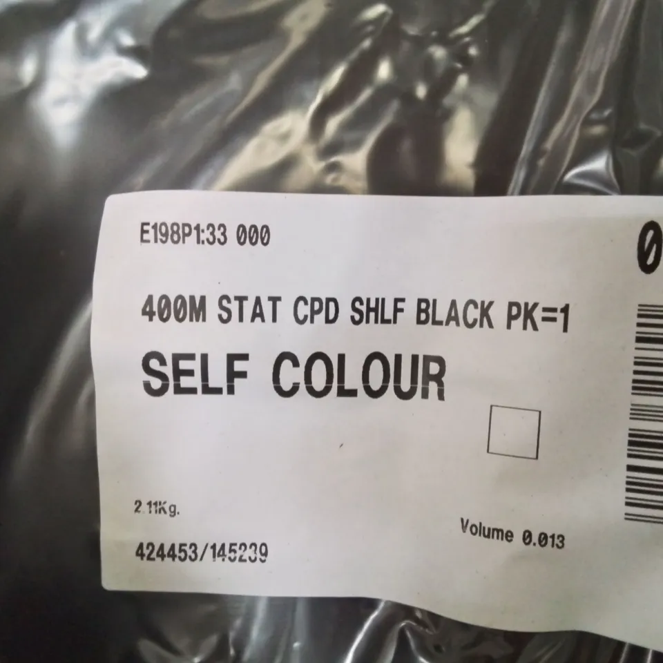 PALLET OF APPROXIMATELY 60 × 400mm BLACK METAL SHELVES