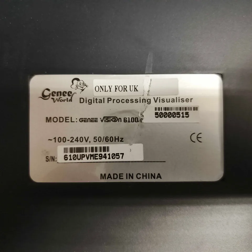 GENEE WORLD DIGITAL PROCESSING VISUALISER (GENEE VISION 6100) - 100-240V UK