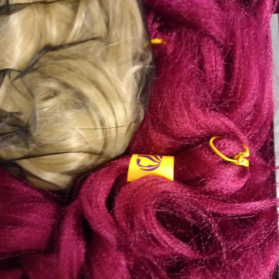 BOX OF APPROX 7 ASSORTED HEALTH AND BEAUTY ITEMS TO INCLUDE - NOSE/EAR HAIR TRIMMER - TED BAKER BAG - UNBRANDED PURPLE HAIR EXTENSION 