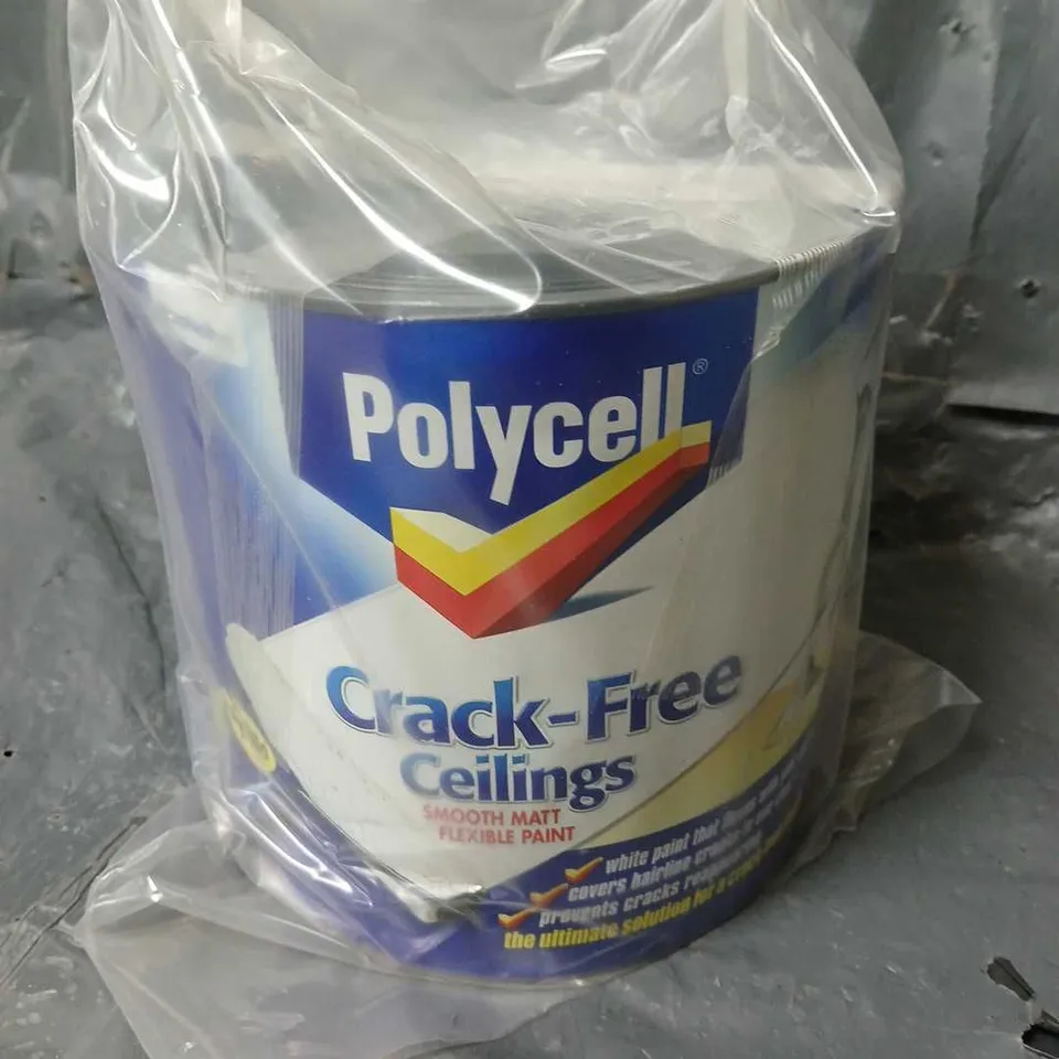 POLYCELL CRACK-FREE CEILINGS SMOOTH MATT WHITE PAINT (2.5L) - COLLECTION ONLY