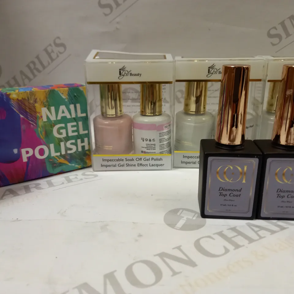 ASSORTMENT OF GEL NAIL POLISH UV/LED CURED APPROX. 18 ITEMS 