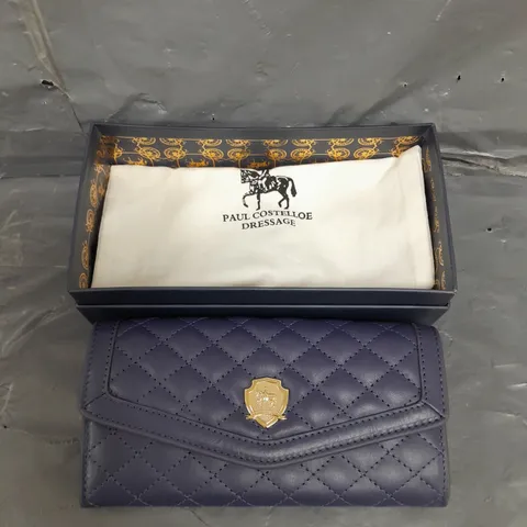 BOXED PAUL COSTELLOE DRESSAGE QUILTED PURSE IN NAVY