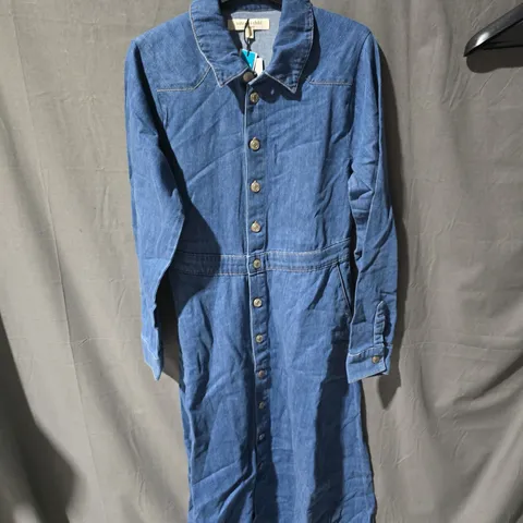NOBODY'S CHILD DENIM SHIRT DRESS – BLUE, UK 12 (EU 40, USA 8)