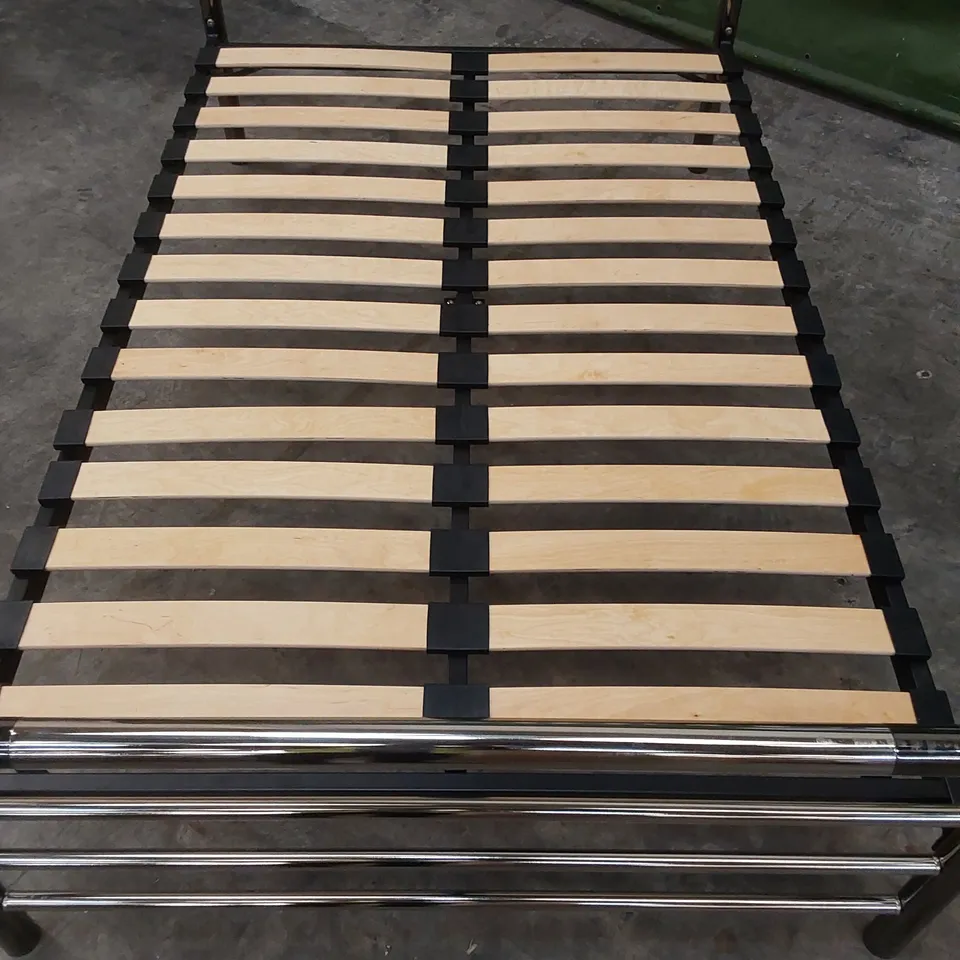 DESIGNER METAL FRAMED 125cm WIDE BED WITH SLATS 