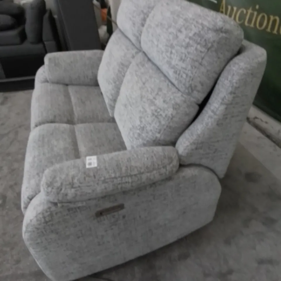 DESIGNER G PLAN MADE KINGSBURY ULTIMA SLATE FABRIC ELECTRIC RECLINING TWO SEATER SOFA