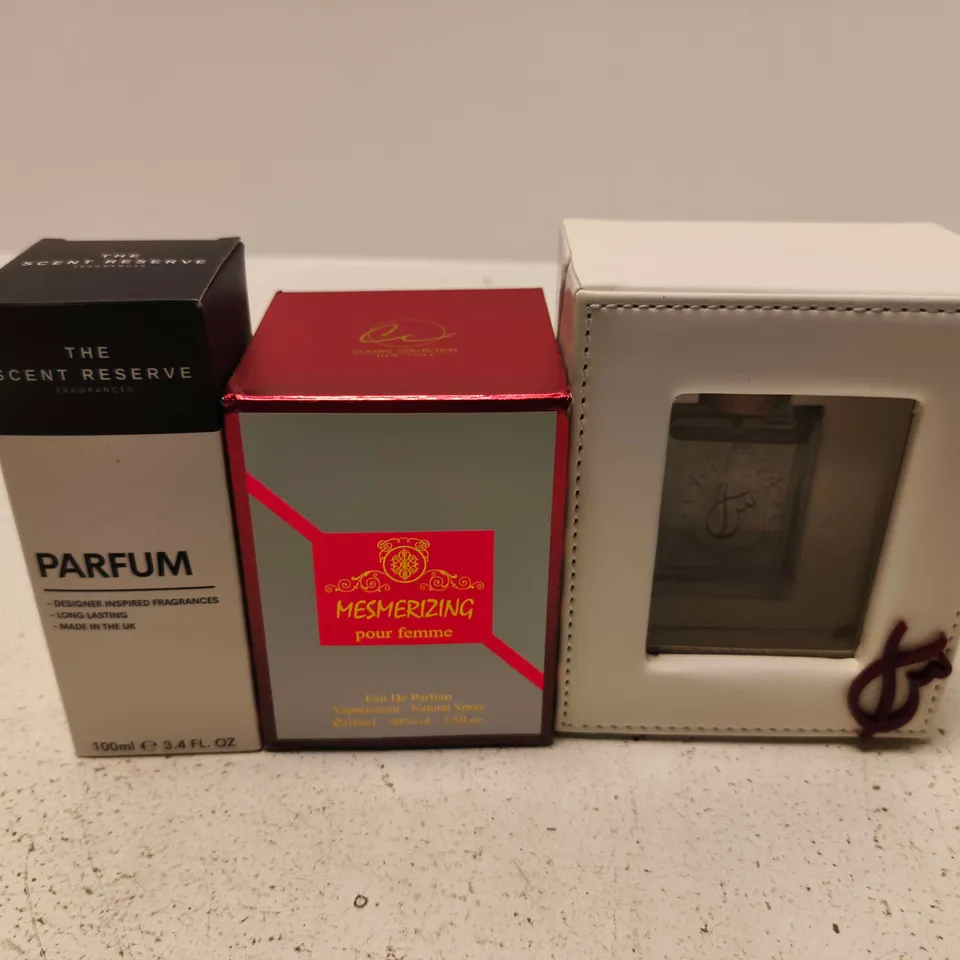 APPROXIMATELY 10 ASSORTED FRAGRANCES TO INCLUDE THE SCENT RESERVE, MESMERIZING, MISTER FRAGRANCE ETC