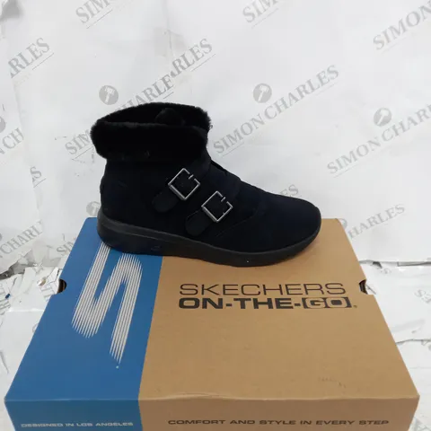 SKECHERS BLACK WINTER ON THE GO BOOTS, BLACK - SIZE 7