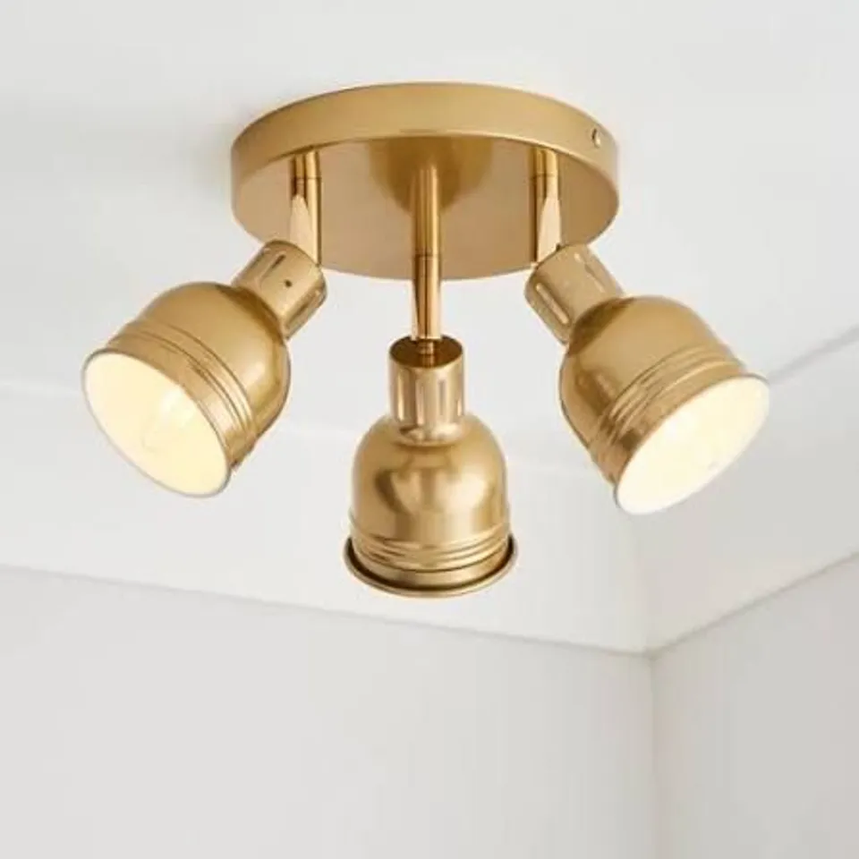 BOXED ISSAC 3 LIGHT SEMI FLUSH CEILING LIGHT
