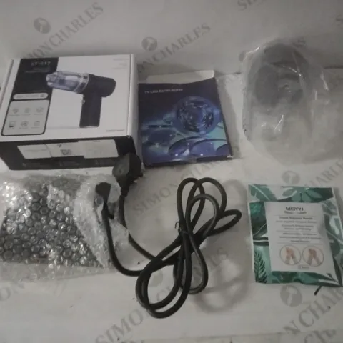 GROUP OF APPROX 5 ASSORTED ITEMS TO INCLUDE VACUUM, LIGHTING, WATER BOTTLE ETC