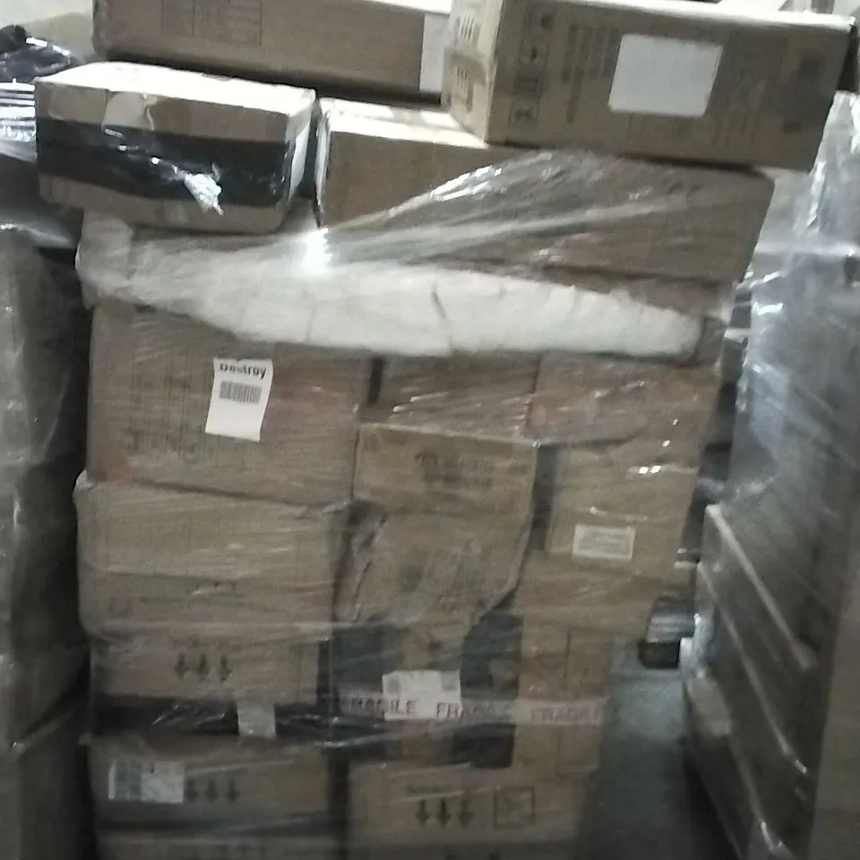 PALLET OF ELECTRICAL ITEMS AND HOUSEHOLD GOODS TO INCLUDE;SUITCASE,JERRY CAN,OFFICE STOOL