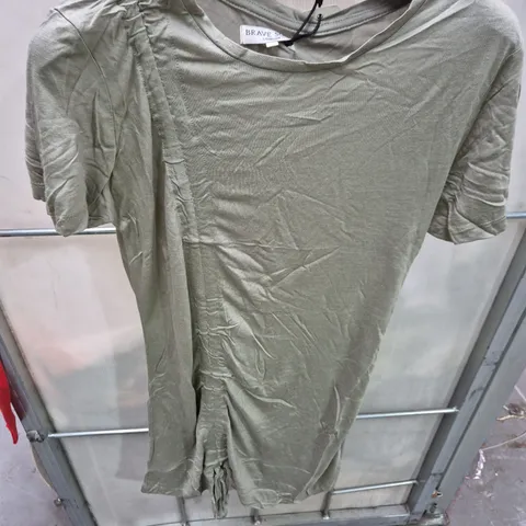 BRAVE SOUL LONDON WOMEN'S TOP – DUSKY GREEN, SIZE S