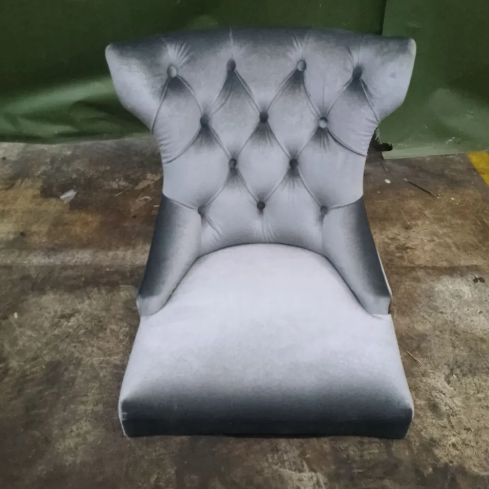 GREY FABRIC DINING CHAIR (NO LEGS)
