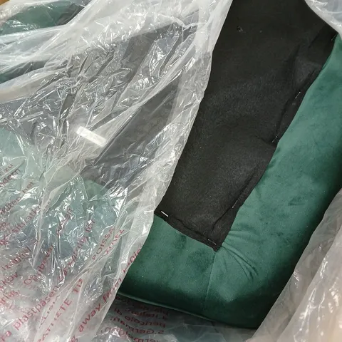BOXED SET OF GARVIES SWIVEL DINING VELVET CHAIRS - GREEN 
