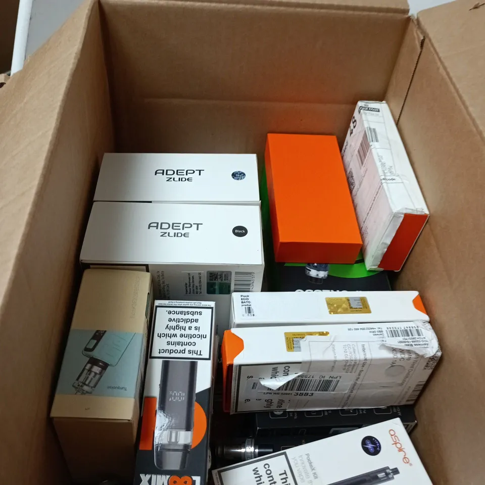 BOX OF APPROXIMATELY 25 ASSORTED ECIGS  INCLUDING INNOKIN AND ASPIRE 